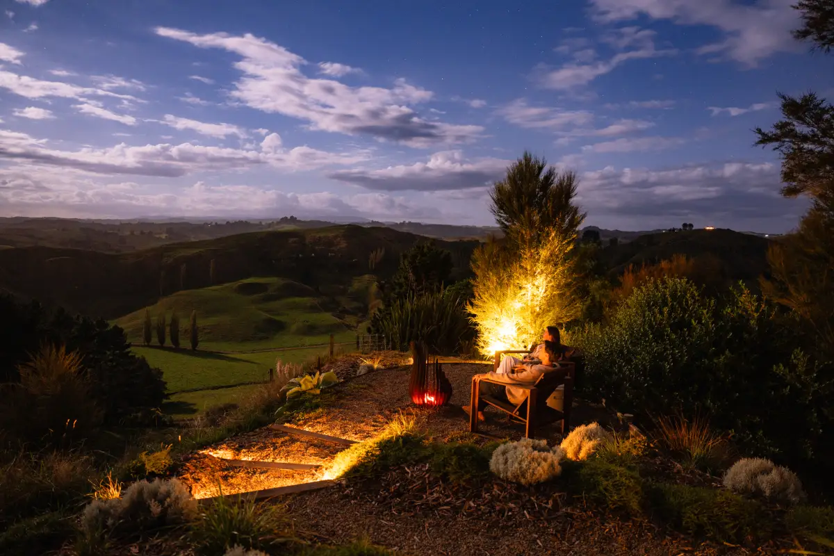 Kōwhai Tent outdoor deck and seating