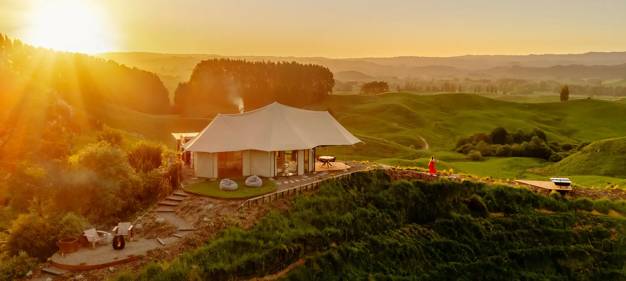 Kōwhai Tent luxury glamping Waitomo New Zealand