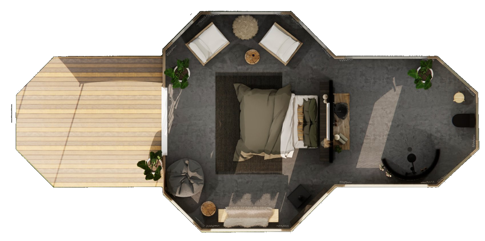 Kōwhai Tent floor plan