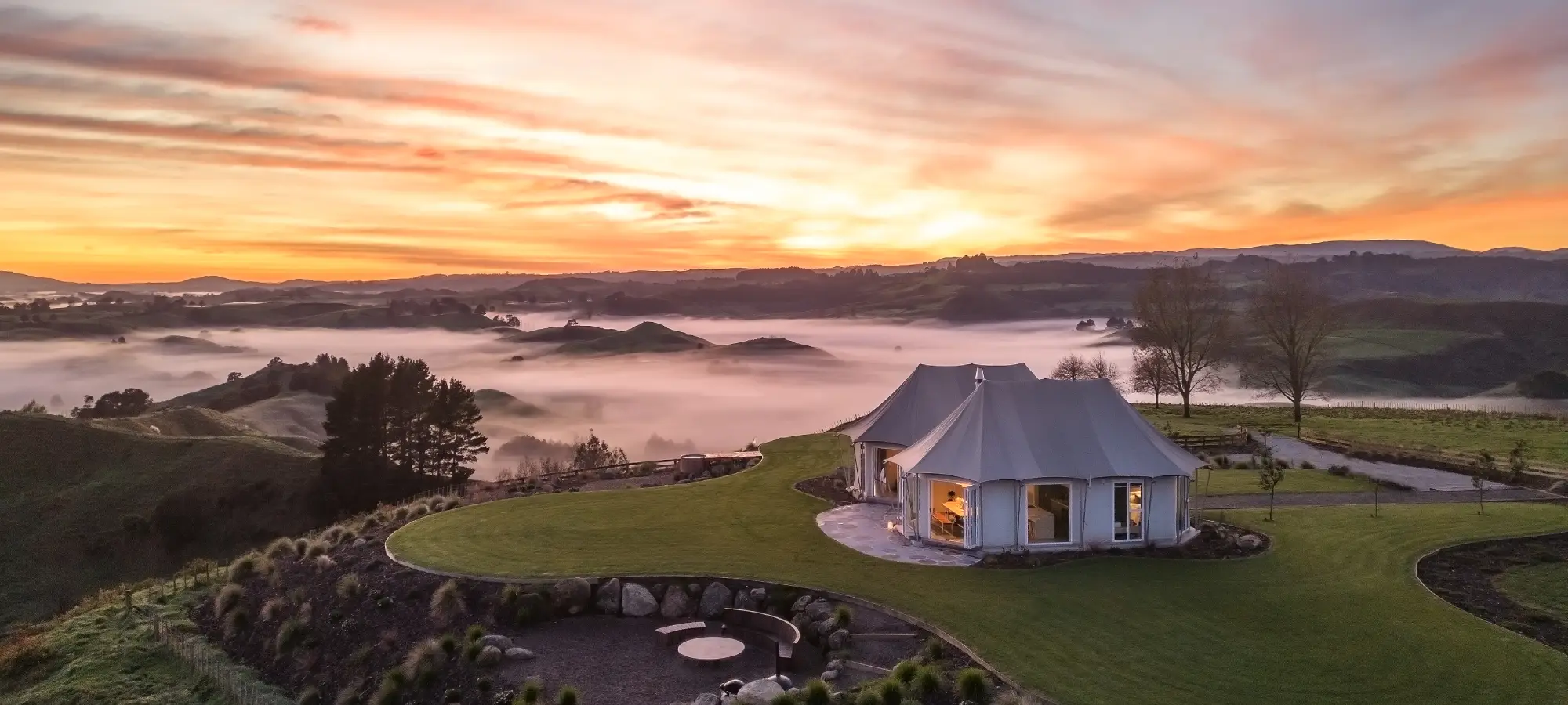Pōhutukawa Tent luxury glamping Waitomo New Zealand
